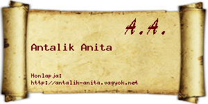 Antalik Anita névjegykártya